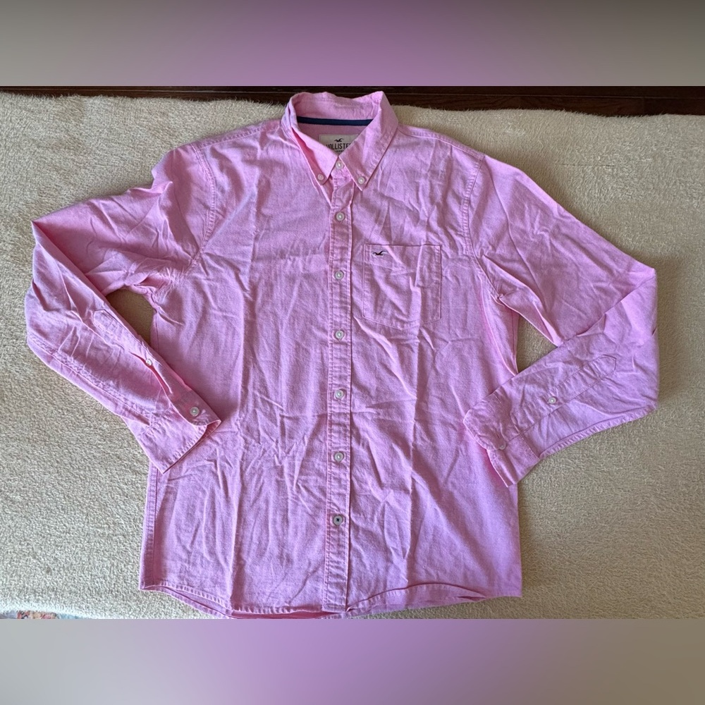 Hollister Light Pink Casual Button-Down Shirt